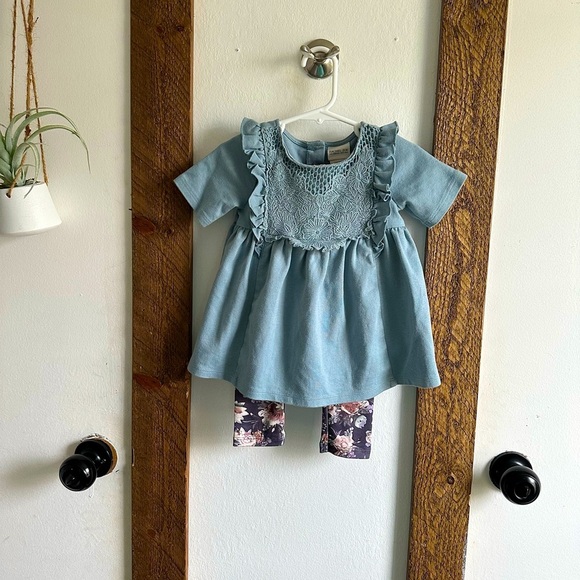 Rachel Zoe Girls Lace Detailed Dress/Tunic & Bonus Rachel Zoe Floral Silky Pants - Picture 2 of 12